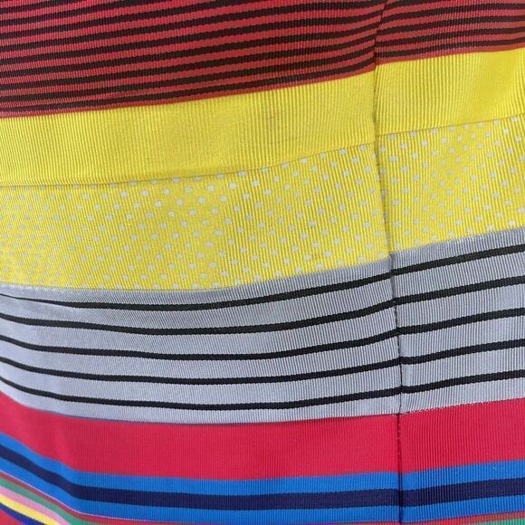 J Mclaughlin Dress Strapless Sheath Colorful Striped Size 2 Fun Cocktail Short - Picture 5 of 7
